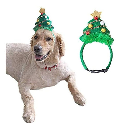 Aniac Pet Green Christmas Hat Santa Cap Ajustable Arbol De