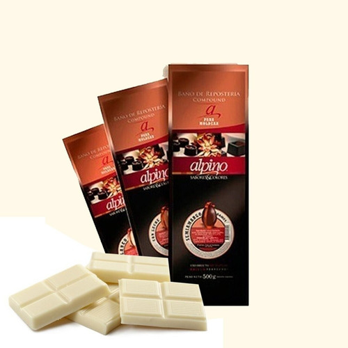 Imagen 3 de 3 de Baño De Chocolate Alpino Lodiser En Tableta 500g | Blanco |