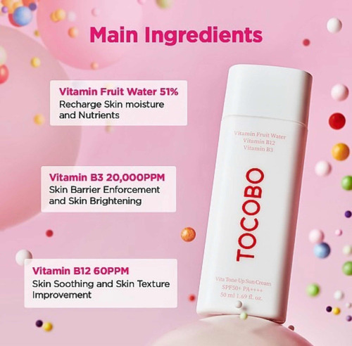 Tocobo Vita Tone Up Sun Cream 50ml Spf50+ Pa++++ Protector