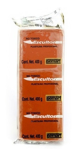 Plastilina Para Escultor Prof. Isemarf 400gr. Terracota