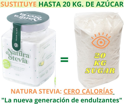 Stevia En Polvo Pura. Rinde 20 Kg De Azúcar. ¡cero Calorías!