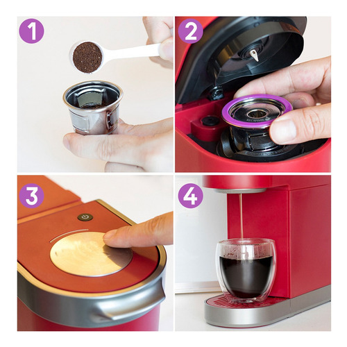 Taza De Cápsula De Café De Acero Inoxidable Para Keurig 2.0