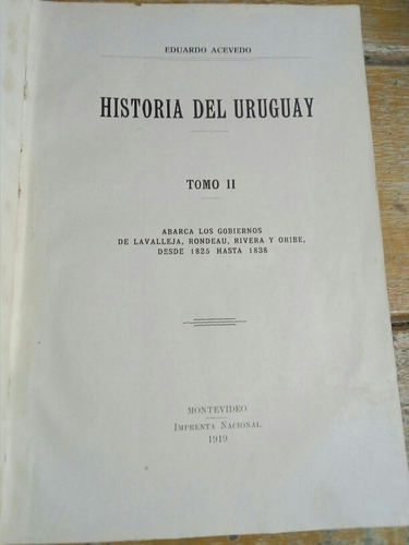 Eduardo Acevedo, Historia Del Uruguay Tomo 2