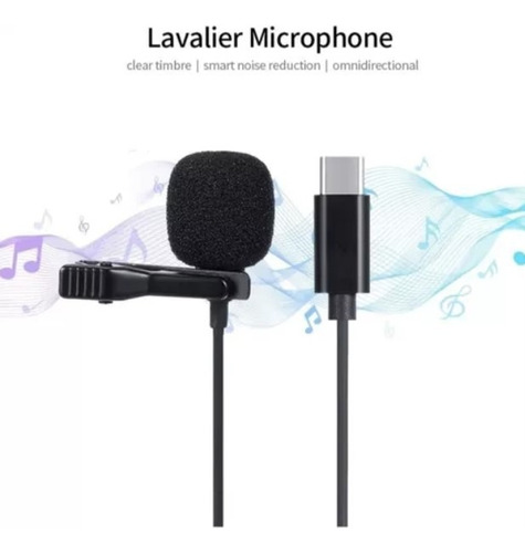 Micrófono Lavalier Solapa Telefono Tipo C Con Entrada Fonos