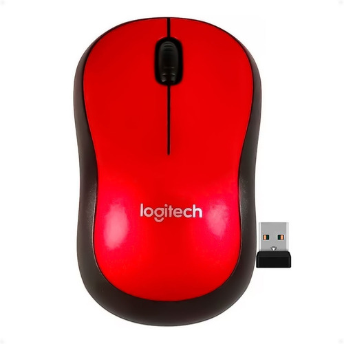 Mouse Optico Inalambrico Logitech M185 Rojo Azul Gris- Otec