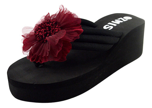 Zapatos De Playa Con Cuñas Transpirables Para El Hogar, Flor