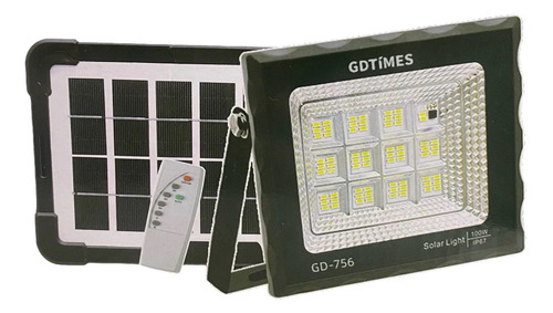 Reflector Recargable 100w  Panel Solar Control Gdtimes 