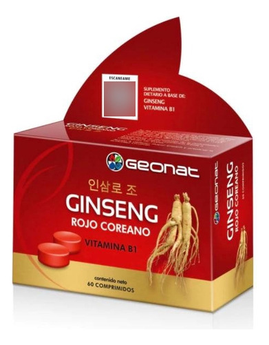 Ginseng Rojo Coreano Geonat Vitamina B1 Energia 60 Comp