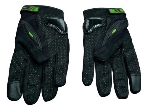 Guantes Motociclistas C/protecciones Antiderrape Mcs-17 Color L Verde/negro