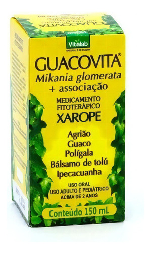 Xarope Fitoterápico Guacovita- Uso Adulto E Pediátrico 150ml