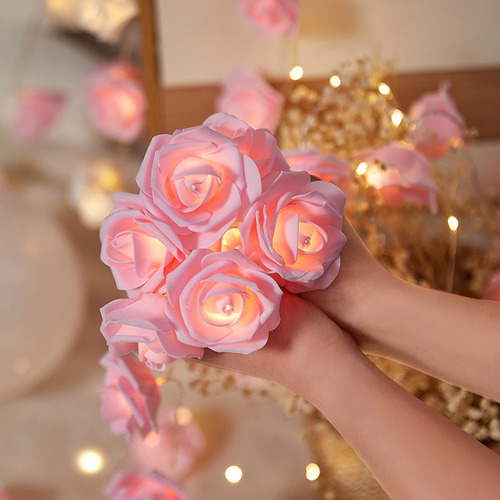 Rose White + Pink, Batería De 5 Metros Y 40 Lámparas, Led Ro