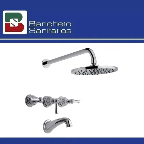 Combo Griferia Fv 64 Denisse Lever Lluvia C t Y Lavatorio P