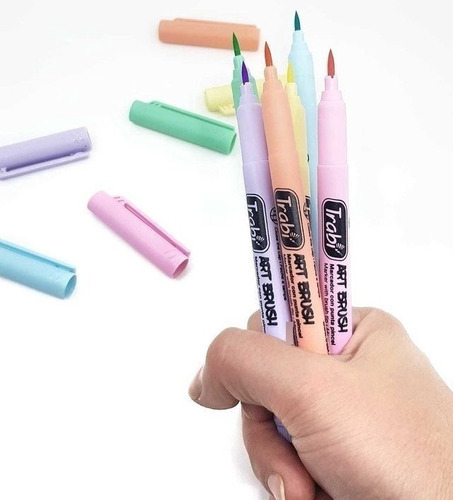 Marcador Trabi Art Brush Pastel X 6 Colores Ideal Lettering