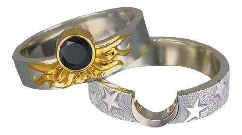 Conjunto De Combinación Luna Sol Anillo Mujer Pareja Regalo