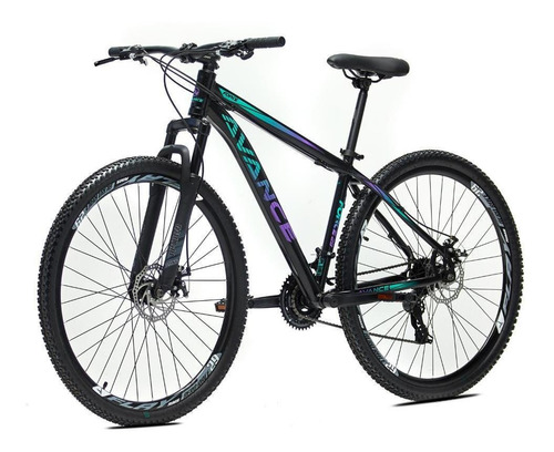 Bicicleta Aro 29 Alumínio Avance Force 24 Vel Freio A Disco Tamanho 21 Cor Preto Roxo E Azul