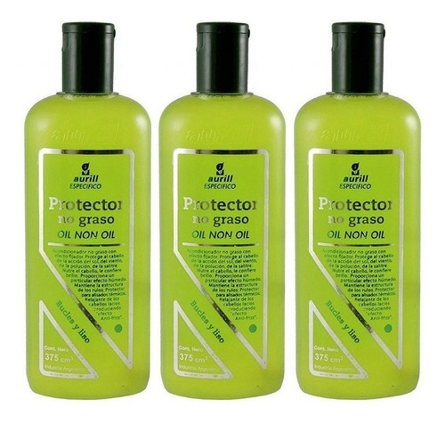 3 Aurill Protector No Graso Oil Non Oil Bucles Y Liso X 375