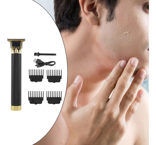 4 Barba Recarregável Usb, Bigode E Aparador De Barba Preto