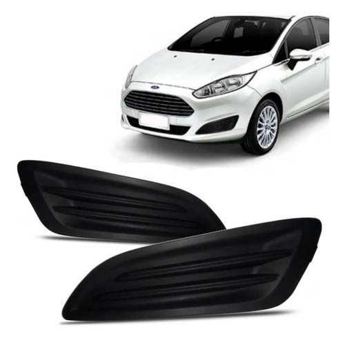 Par Grade Moldura Milha New Fiesta 14 15 16 2017 Sem Furo