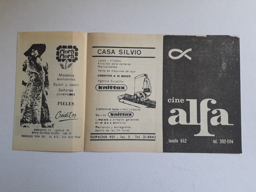 Antiguo Programa Del Cine Alfa - El Profesor Erótico