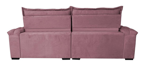 Sofá Retrátil 2,75m Cama Inbox Big Fresh. Com Softgel d40 Cor Rose