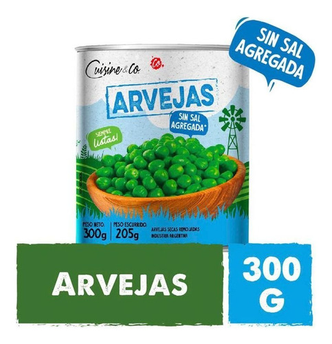 Arveja Sin Sal Cuisine & Co. 300 Gr