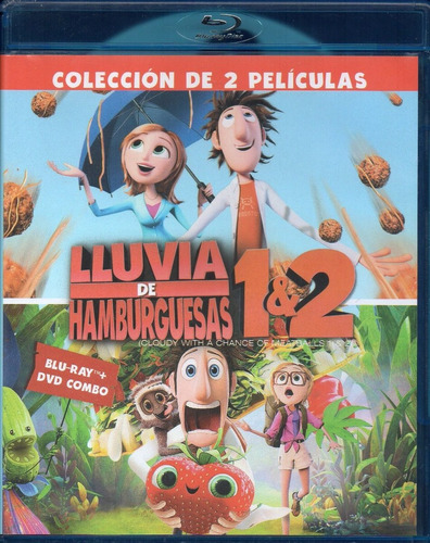 Lluvia De Hamburguesas 1 Y 2 / 2 Blu-rays Como Nuevos + Dvd 