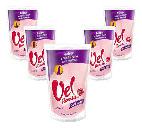 5 Pack Vel Rosita Detergente Liquido Ropa 500 Ml