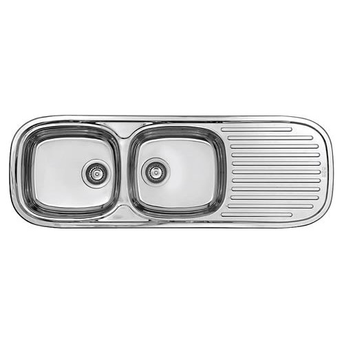 Pileta Doble C/mesada Ac Inox. Sobreponer Marca Franke