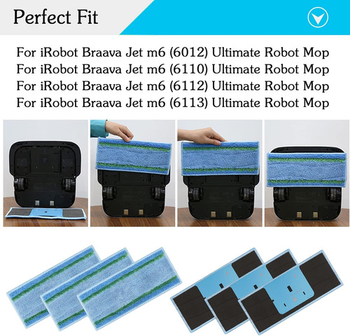 Extolife Pack 12 Paños Mopa M6 Para Irobot Braava Je...