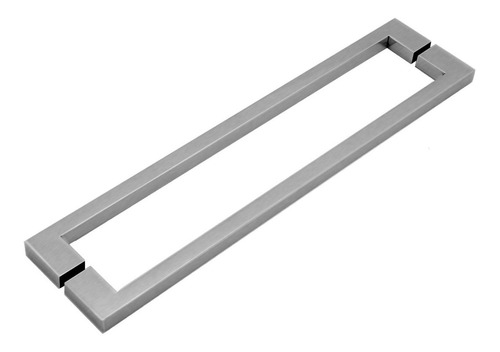 Puxador De Porta Duplo Em Aço Inox 40cm Modelo Soft Escovado