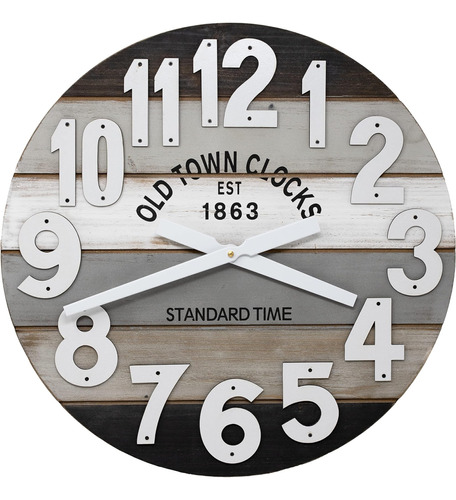 Oldtown Clocks 24 Reloj De Pared Con Números Grandes De Made