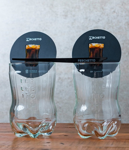 Imagen 4 de 5 de Gift Box Doble Vaso Fernet Ferchetto Vidrio 800ml