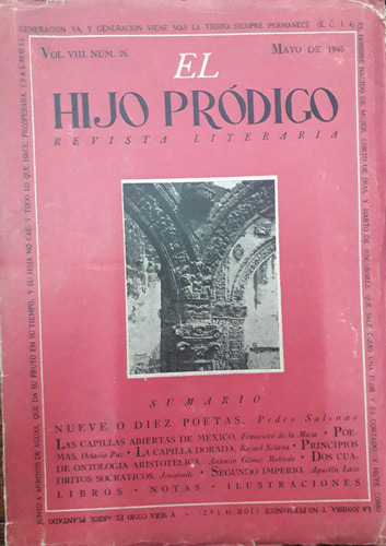6484 El Hijo Pródigo  Revista Literaria. Vol Viii. Núm. 26