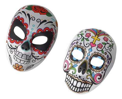 2 Piezas Día De Los Muertos Máscara Fiesta De Disfraces