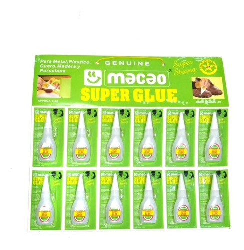 Pegante Instantáneo Macao Súper Glue X 12 Unidades Original!