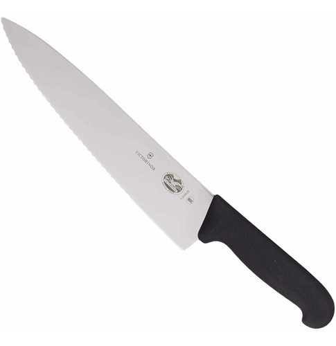 Victorinox® Cuchillo Chef Profesional Dentado Fibrox, 25cm Color Negro