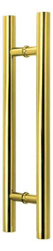 Puxador Duplo Alumínio Tubular 60cm Porta Pivotante Dourado