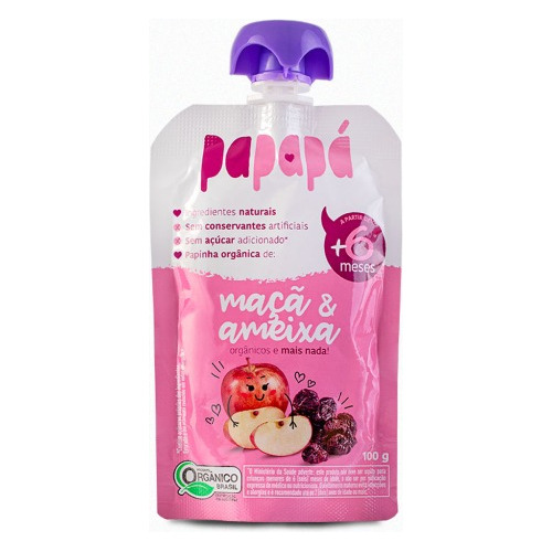 Papinha Orgânica Maçã & Ameixa Papapá 100g