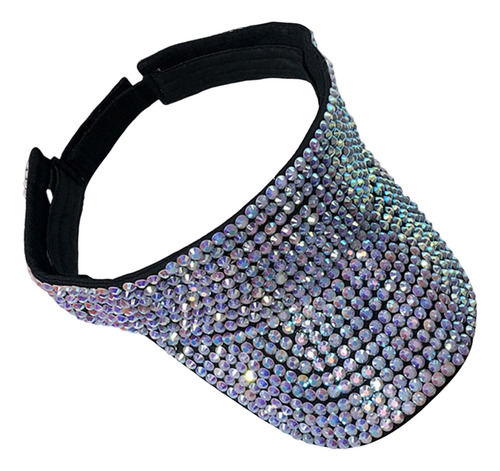 Bling Rhinestone Visera Sombrero Para El Sol Brillo