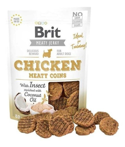 Brit Care Snack Jerky Chicken With Insect Meat Coins 80 G