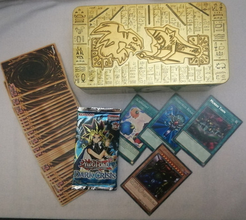 Yugioh 50 Cartas En Español + Lata Dorada + Sobre Clasico