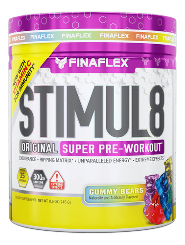 Finaflex Stimul8 Original Super Pre-entrenamiento, Gummy Bea