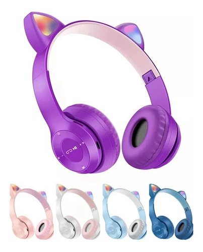 Auriculares Bluetooth Manos Libres Para Nenas Orejas Gatito