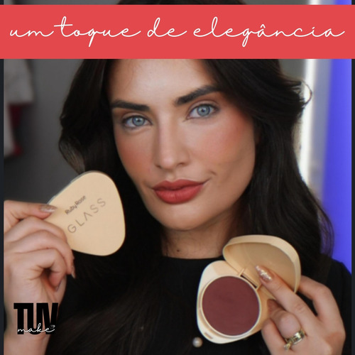 Blush Compacto Ruby Rose Linha Glass Natural Aveludado Gb60 Gb60