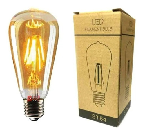 Pack 10 Ampolletas Filamento Led Edison 4w Retro Vintage St6