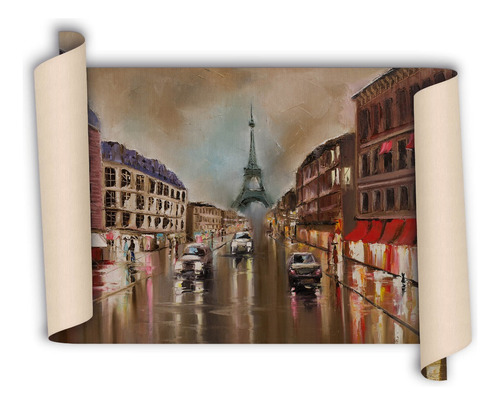 Lienzo De Algodón Paris En Acuarela 60x90cm