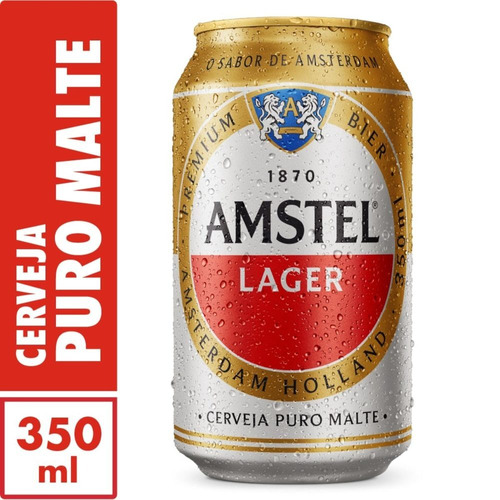 Cerveja Puro Malte Amstel Lata 350ml