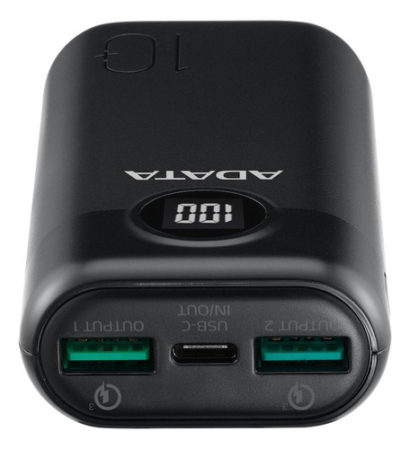 Imagen 3 de 4 de Bateria Portátil Adata 10000 Mah 3 Usb Carga Rapida Pantalla