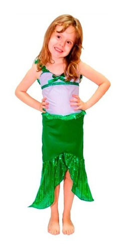 Fantasia Princesa Ariel Infantil Pequena Sereia Vestido