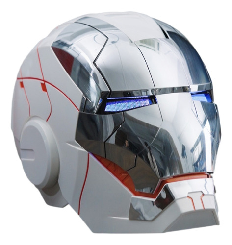 Casco Iron Man Mark5 Comandos De Voz Mk5 Blanco